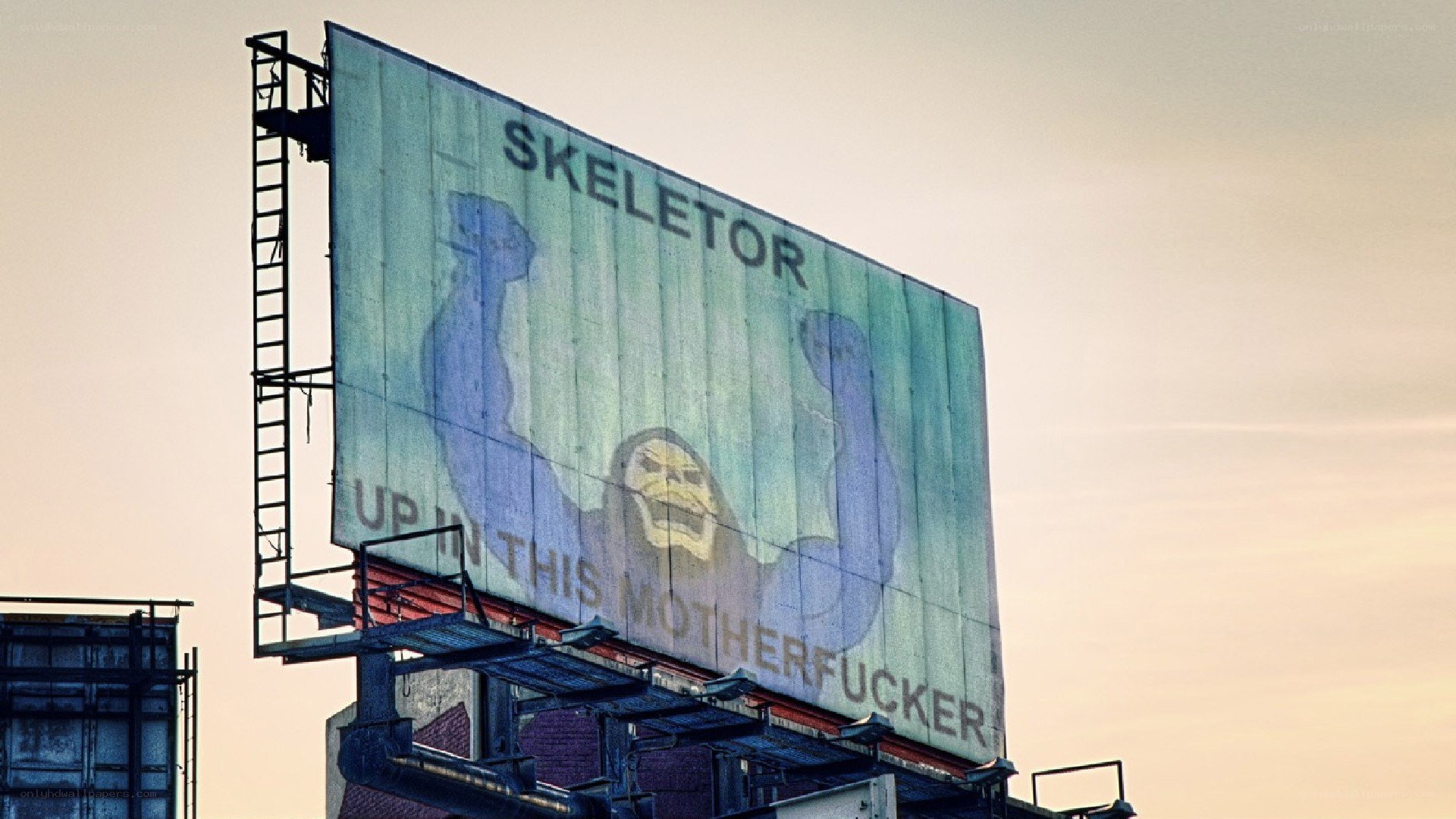 Billboard with Skeletor image