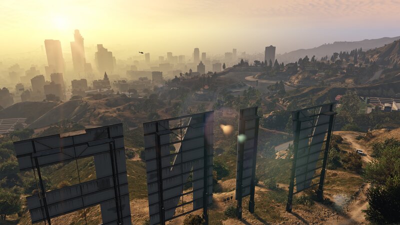 Billboards Overlooking City
