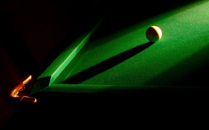 Billiard ball under spotlight