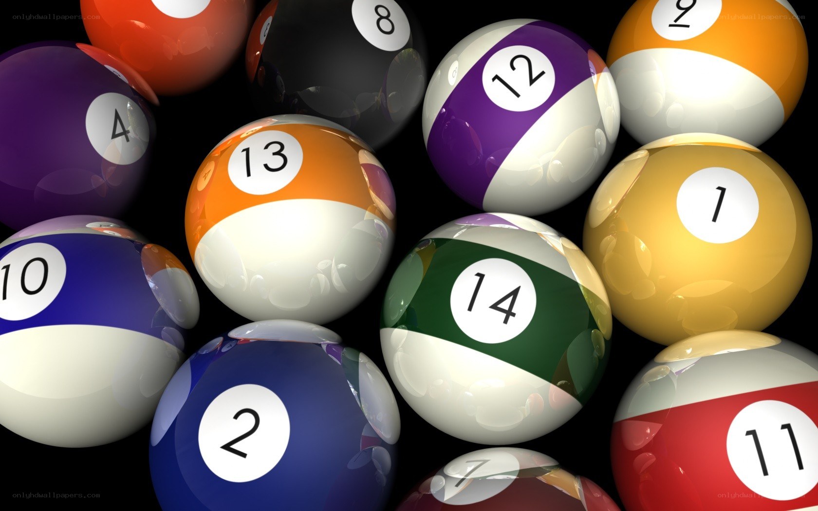 Billiard balls in a pile
