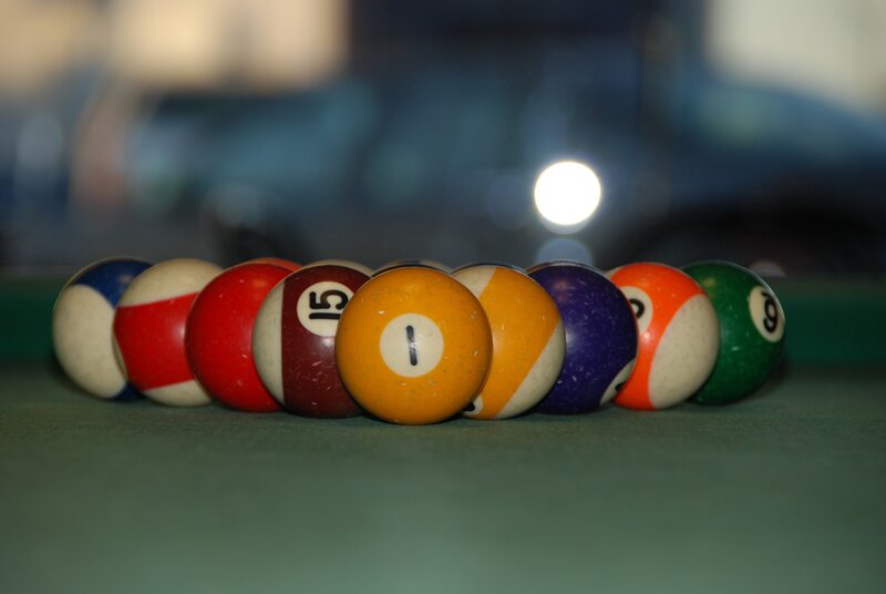 Billiard balls in a row