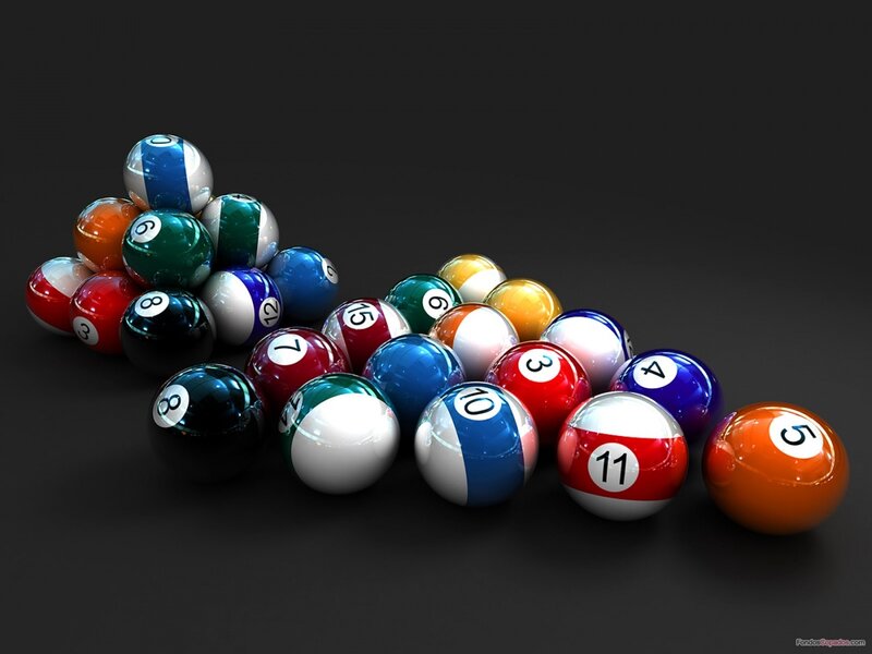 Billiard balls in a triangle