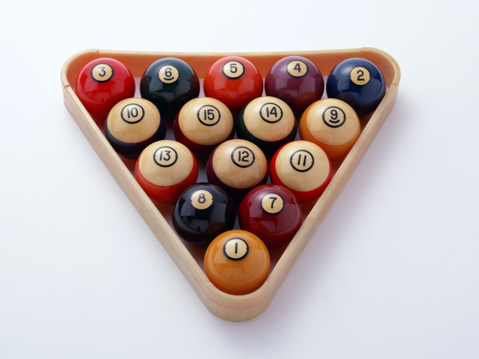 Billiard balls in triangle rack