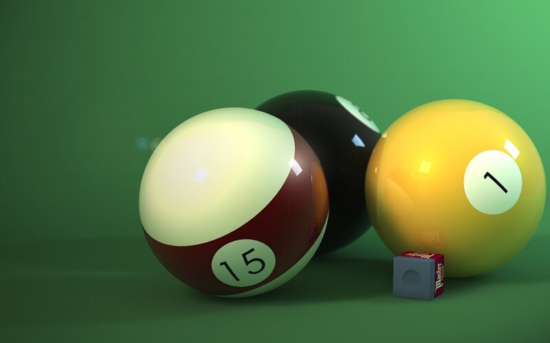 Billiard Balls on Green