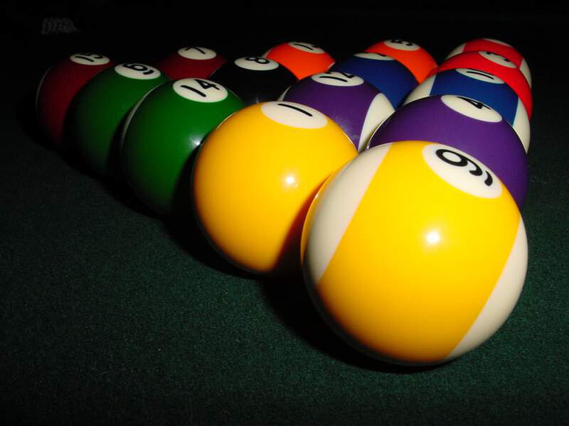 Billiard Balls on Table — Green, Dark