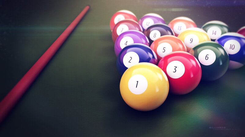 Billiard Balls on Table — Green