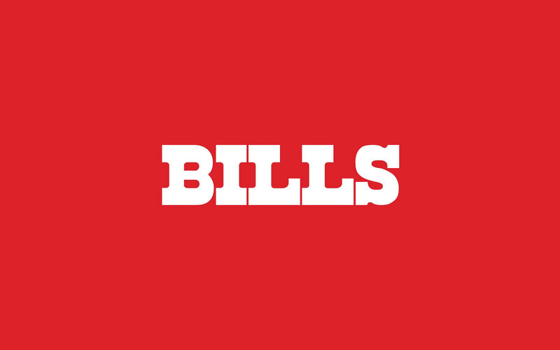 Bills text on red background