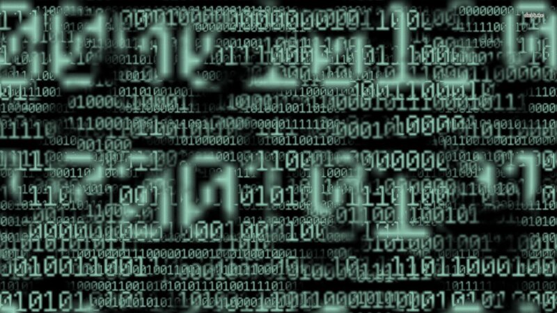 Binary Code Background — Black