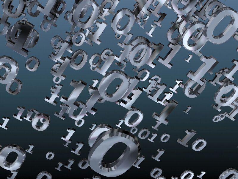 binary code numbers floating