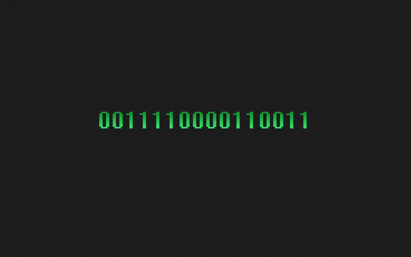binary code on dark background