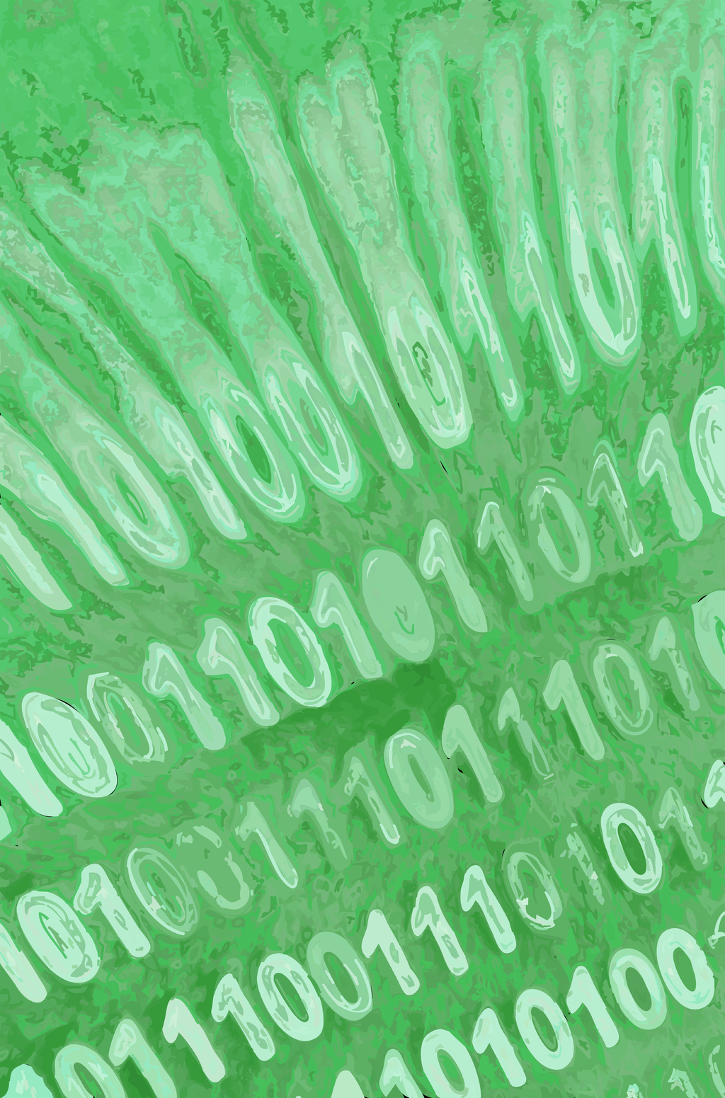 Binary code on green background