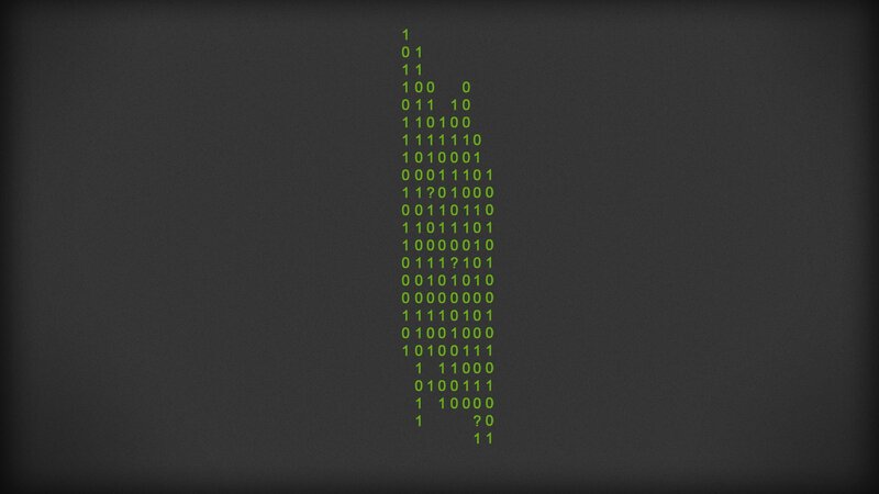 Binary Code on Screen — Black
