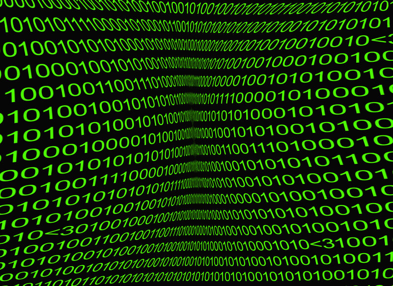 Binary Code Pattern — Green, Technological