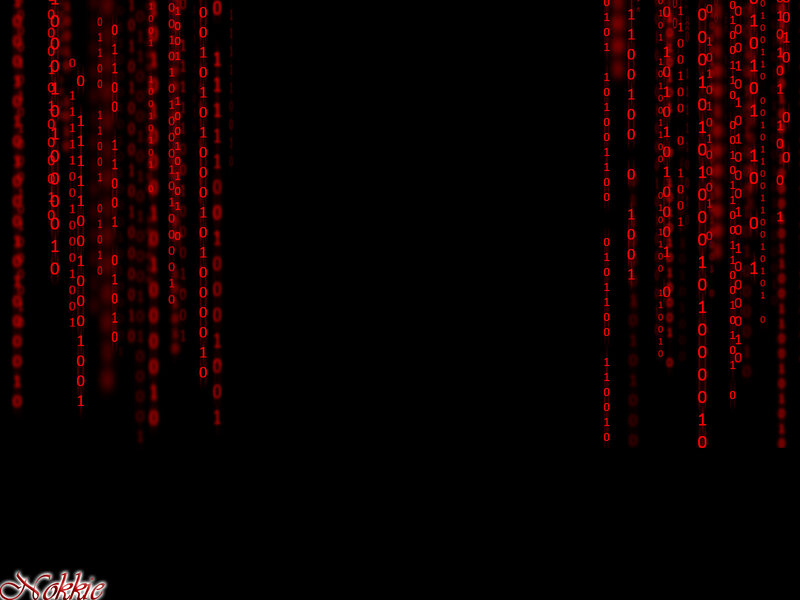 Binary Code Rain — Black