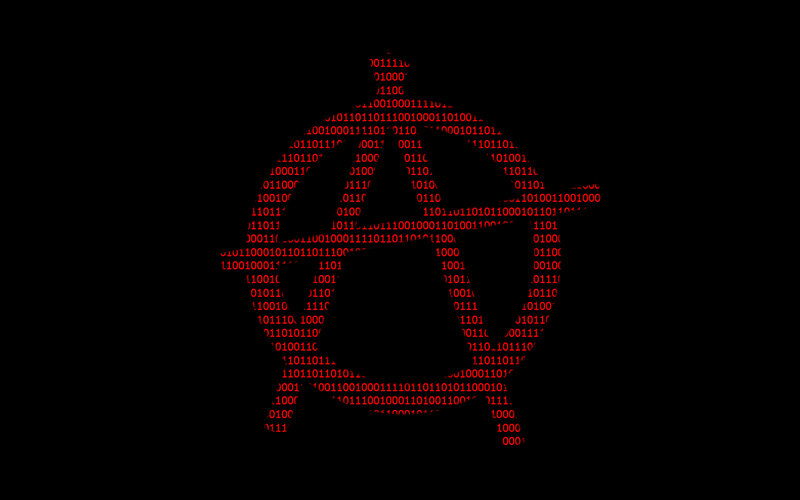 binary code skull