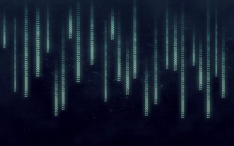 Binary Code Stream — Black