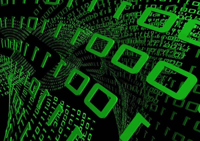 Binary Code Stream — Green