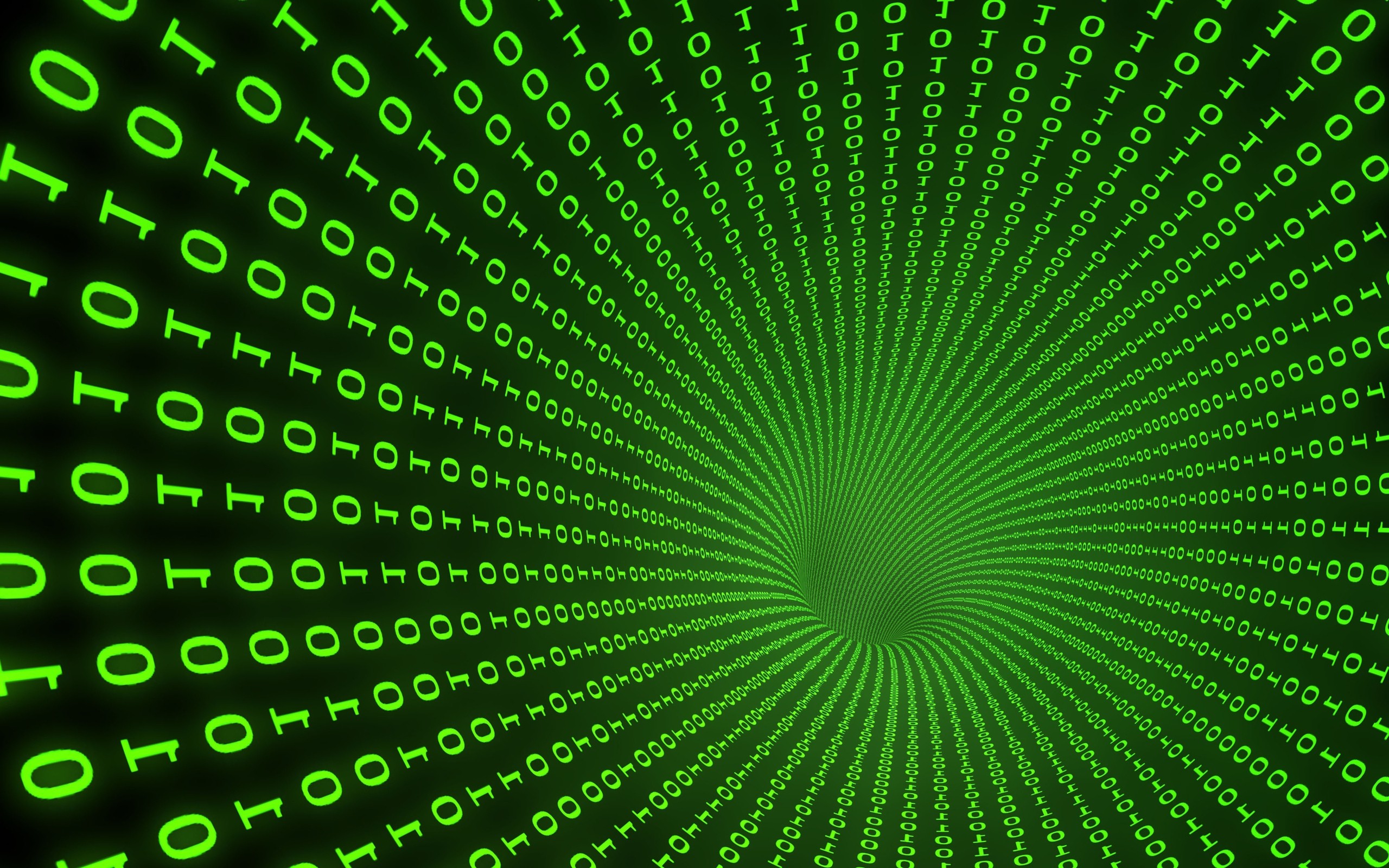 binary code tunnel visualization