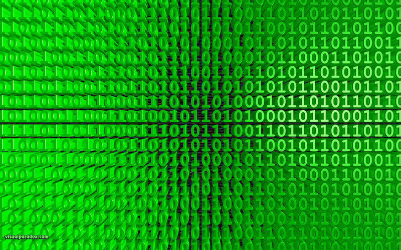binary code visual effect