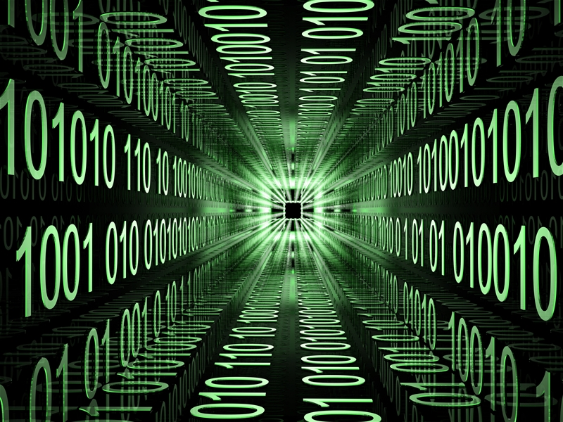 Binary data tunnel visualization