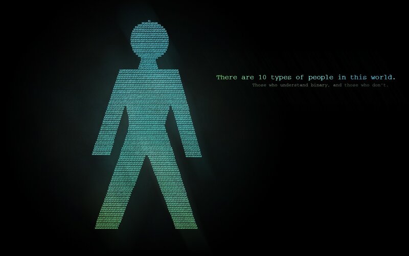 Binary person silhouette