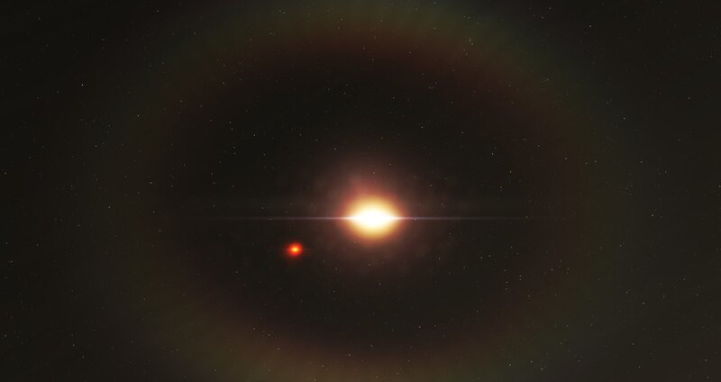 Binary Star System — Black, Dark