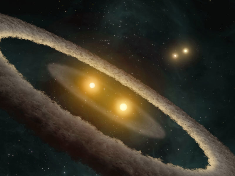 Binary Star System — Black