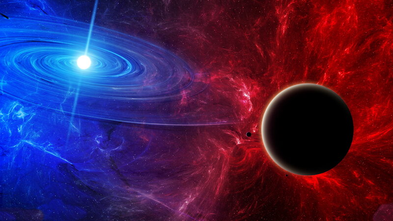 Binary Star System — Blue, Dramatic