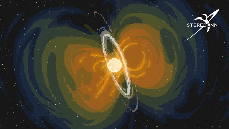 Binary Star System — Orange, Cosmic