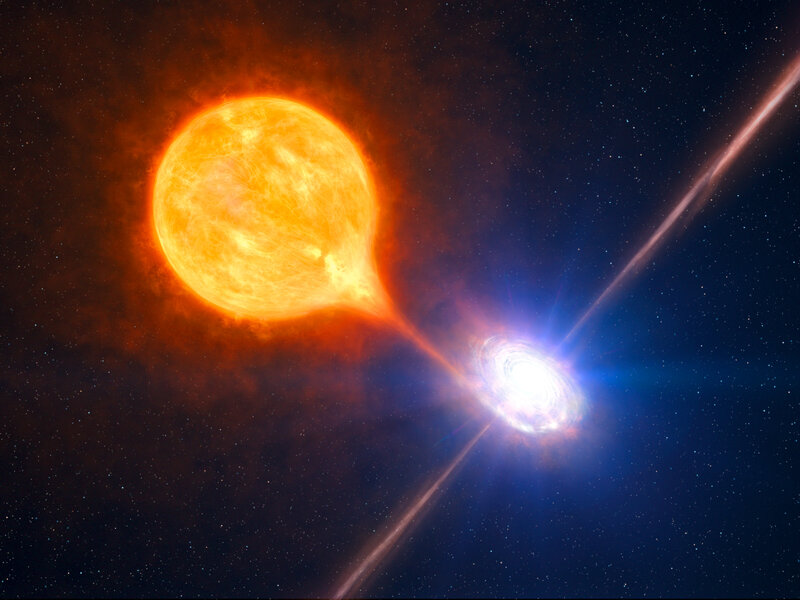 Binary Star System — Orange, Dramatic, Night