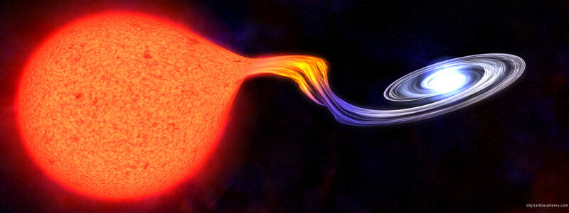 Binary Star System — Red, Dramatic, Night