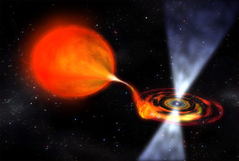 Binary Star System — Red, Dramatic