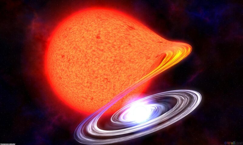 Binary Star System — Red