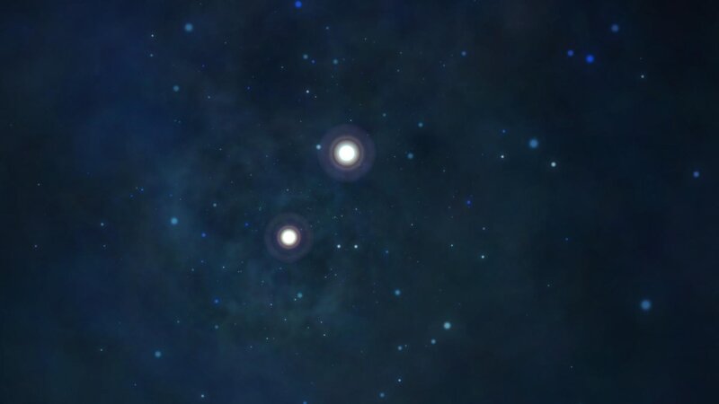Binary stars in deep space