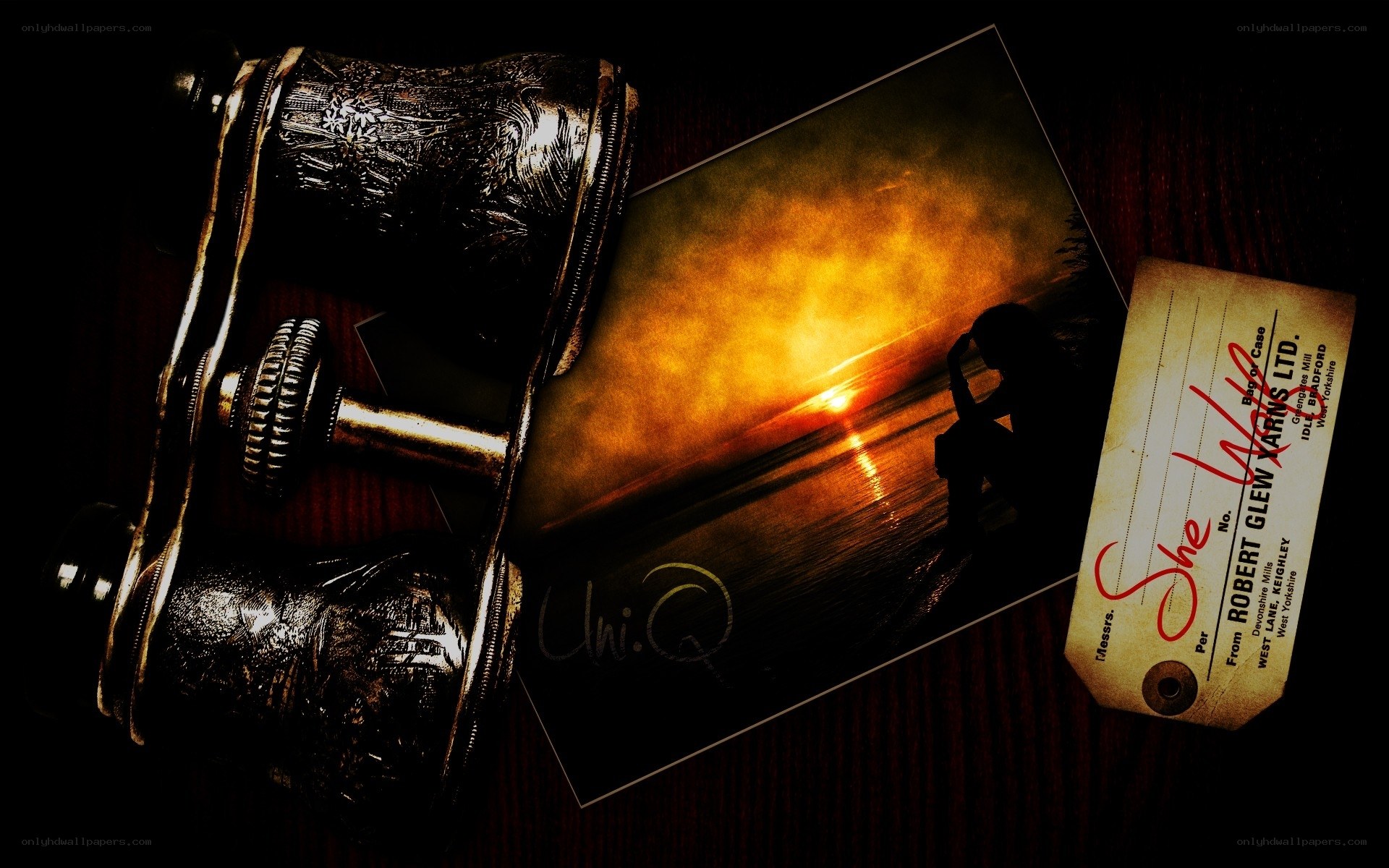 binoculars and photograph