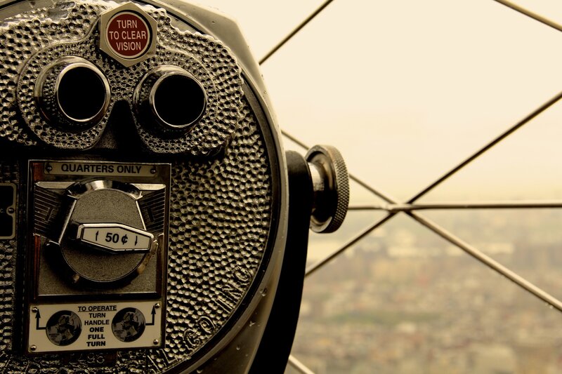 Binoculars at a viewing platform