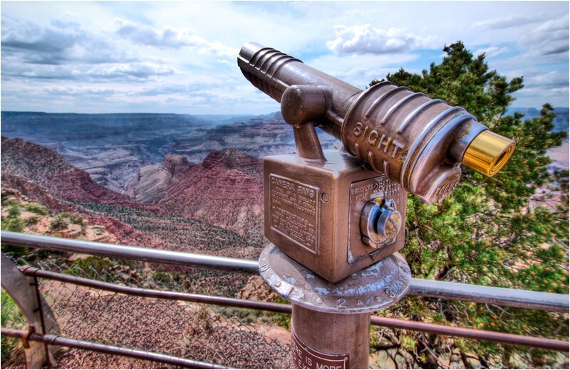 Binoculars at Grand Canyon overlook