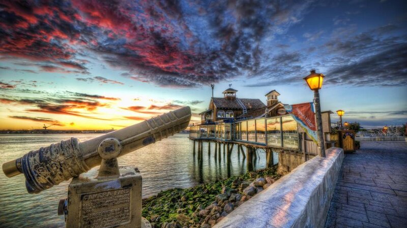 Binoculars on Pier — Blue