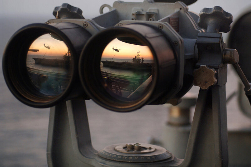 Binoculars on Ship Deck