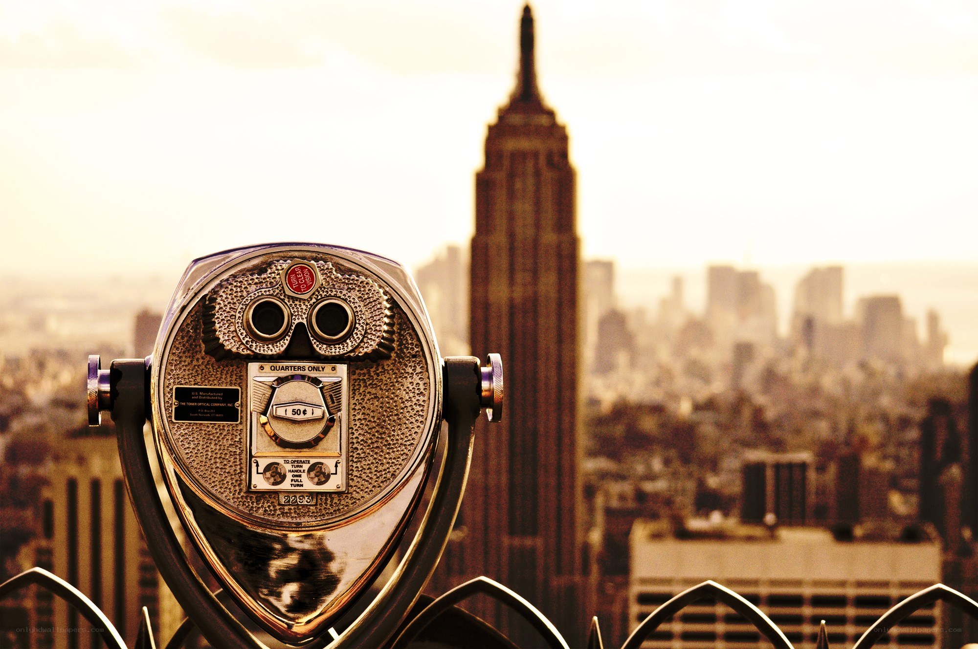binoculars with empire state building view