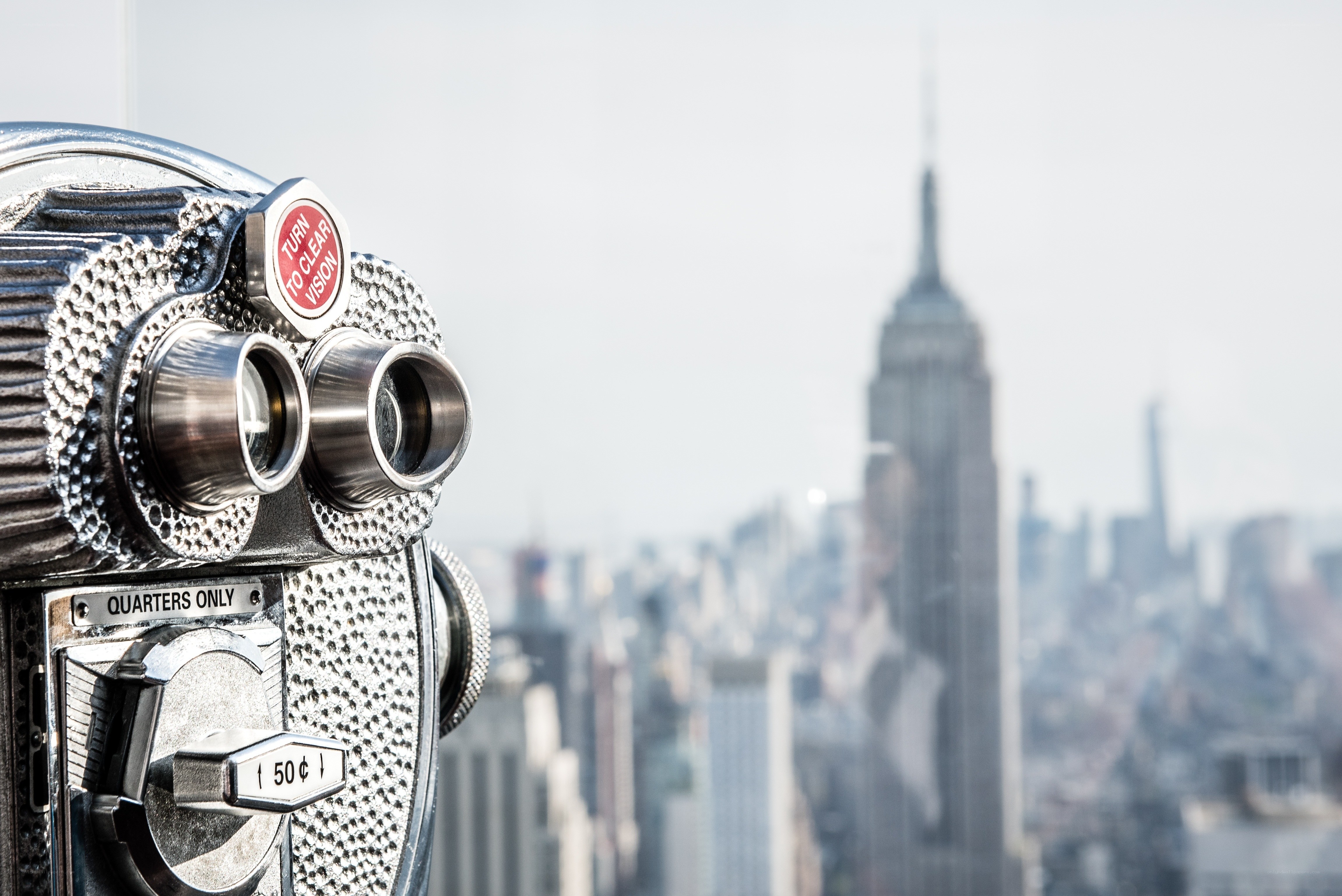 Binoculars with NYC skyline