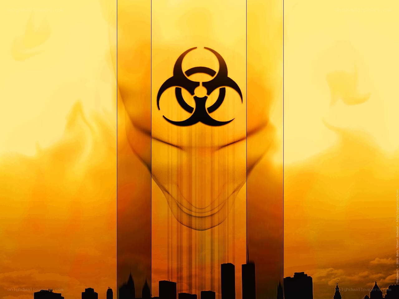 Biohazard city skyline