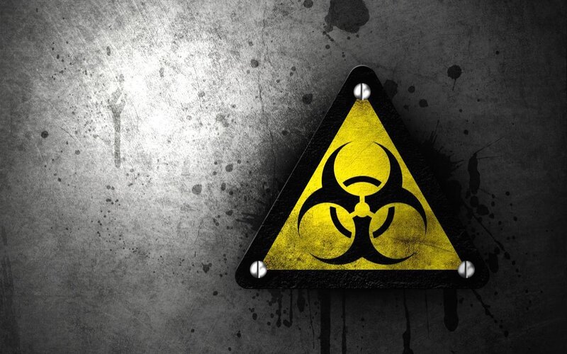 Biohazard Sign on Wall