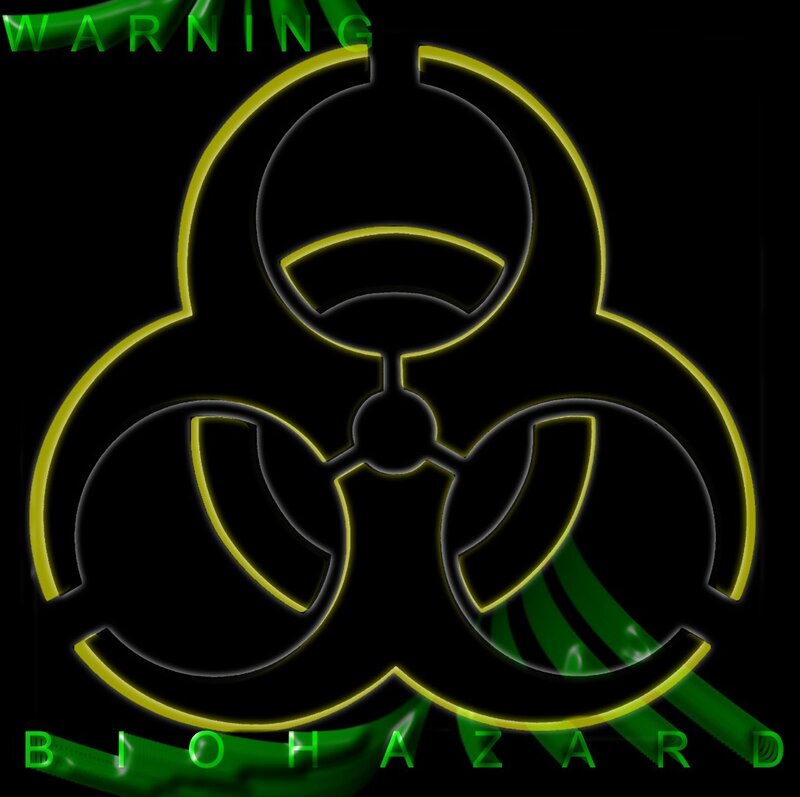 Biohazard Symbol — Black, Alerting