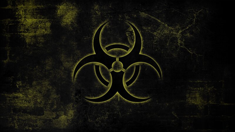Biohazard Symbol — Black, Dark