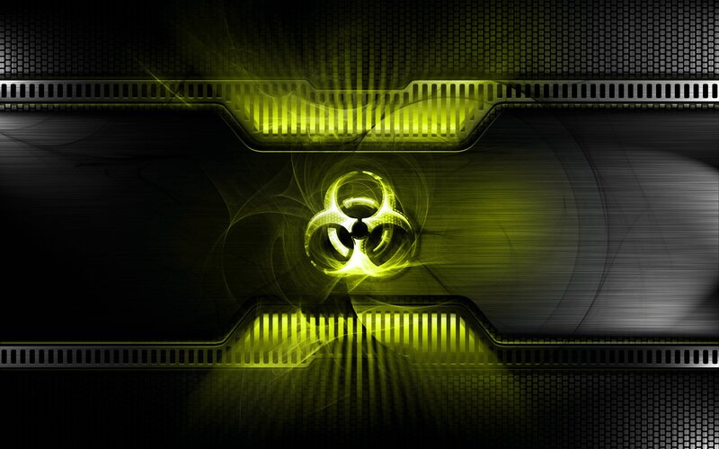 Biohazard Symbol — Black, Dramatic, Digital Art