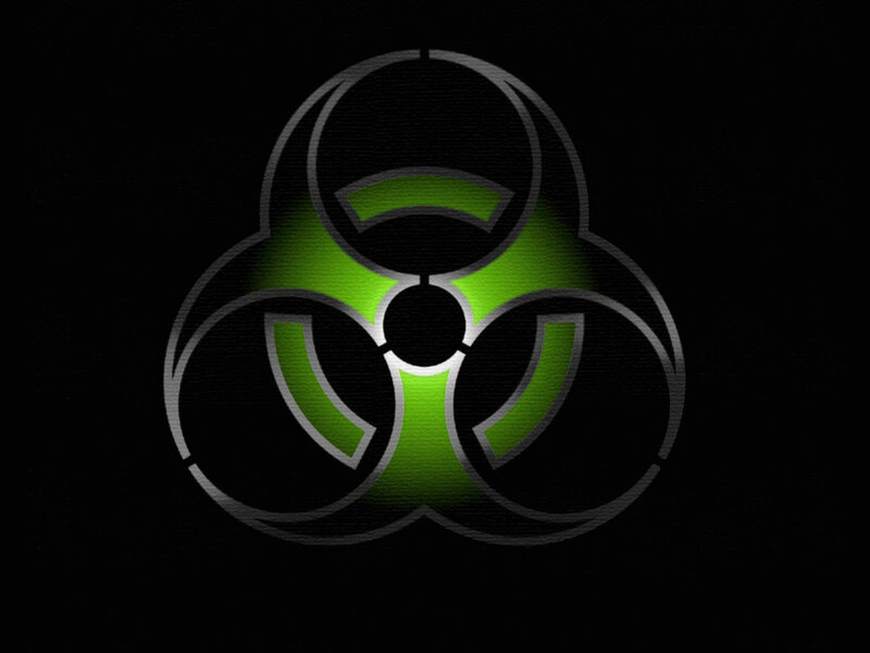 Biohazard Symbol — Black, Ominous, Digital Art
