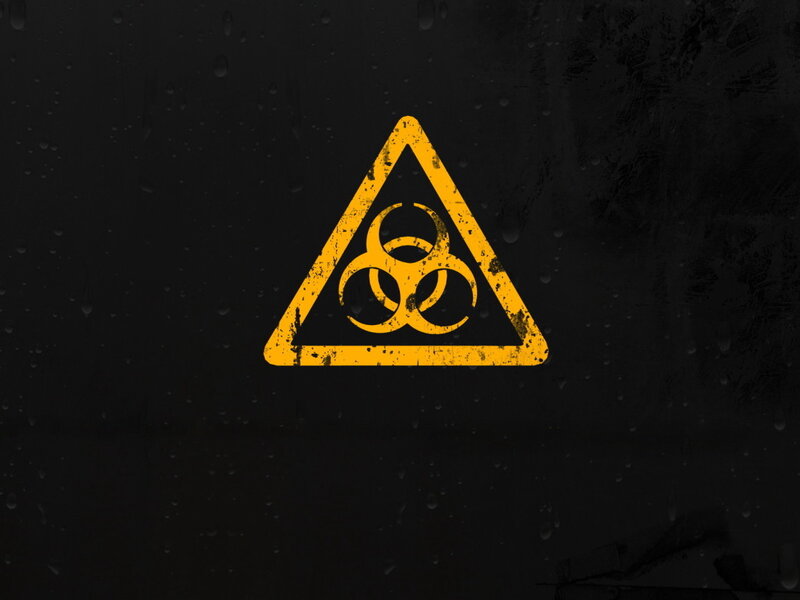 Biohazard Symbol — Black, Ominous, Digital Art, Triangle