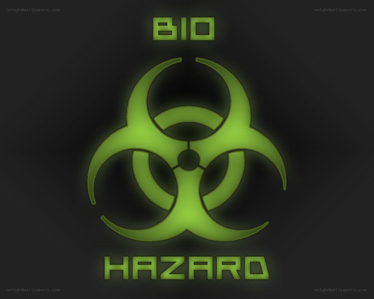 biohazard symbol glowing green