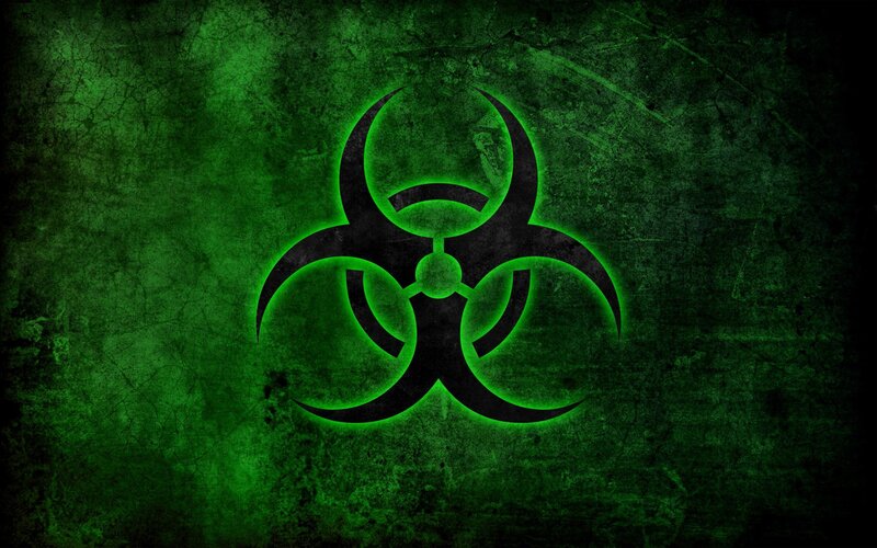 Biohazard Symbol — Green, Dark